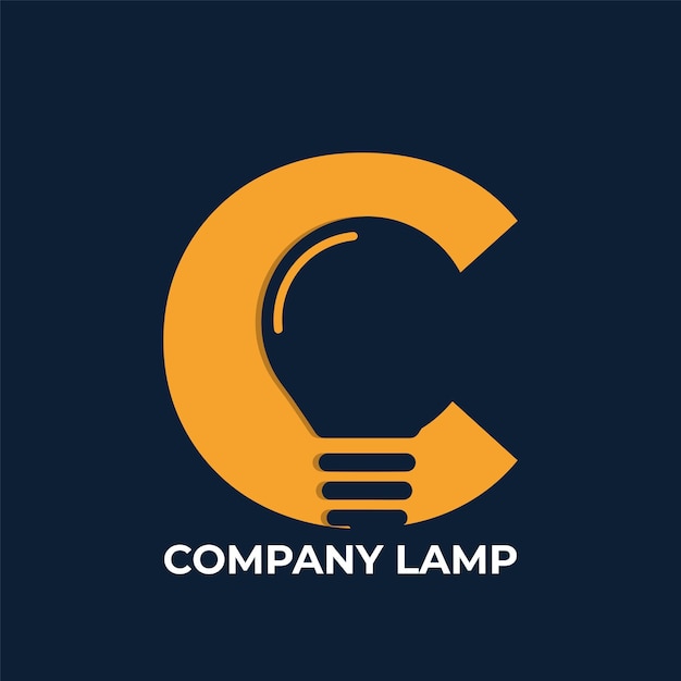 lamp vector logo and letter c