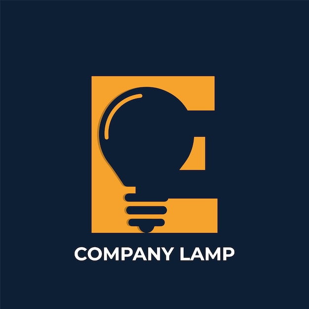 Lamp vector logo and letter e