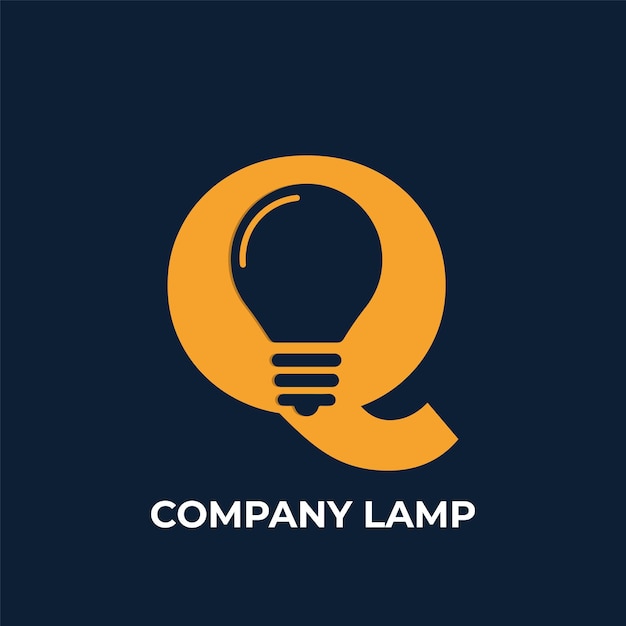 Vettore logo vettoriale lampada e lettera q