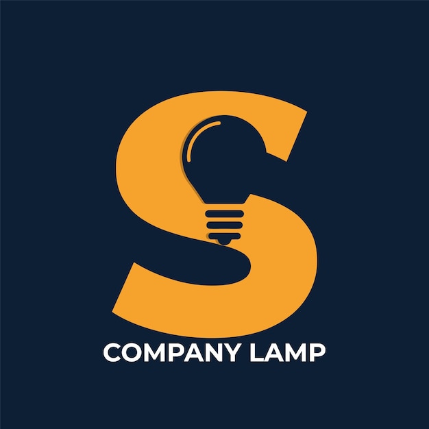 lamp vector logo and letter s