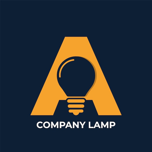 lamp vector logo and letter a