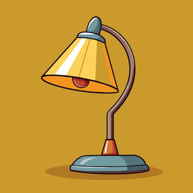 Vector a lamp with a yellow shade and a red background