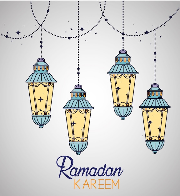 Lampen hangen aan ramadan Kareem festival