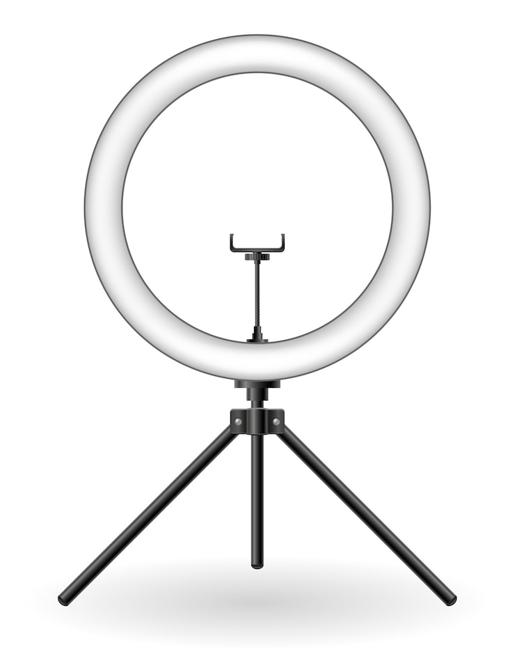 Vector lampflits voor selfie schieten bloggers vectorillustratie geïsoleerd op background