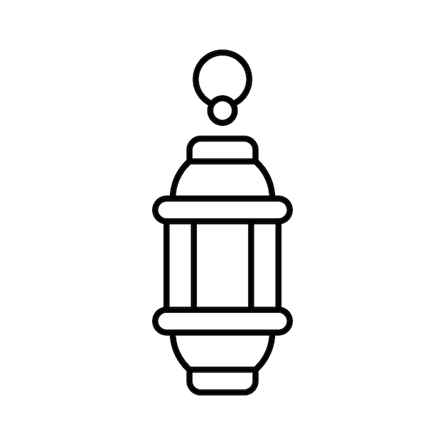 Lampion islamic outline icon button vector illustration