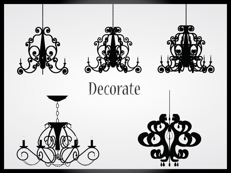 Vector lamps and chandeliers vector