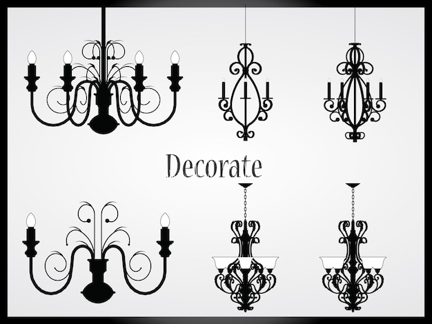 Vector lamps and chandeliers vector