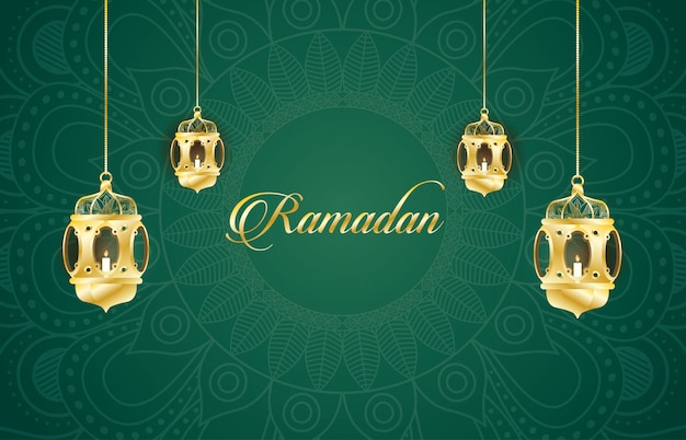 Lamps hanging ramadan kareem decoration