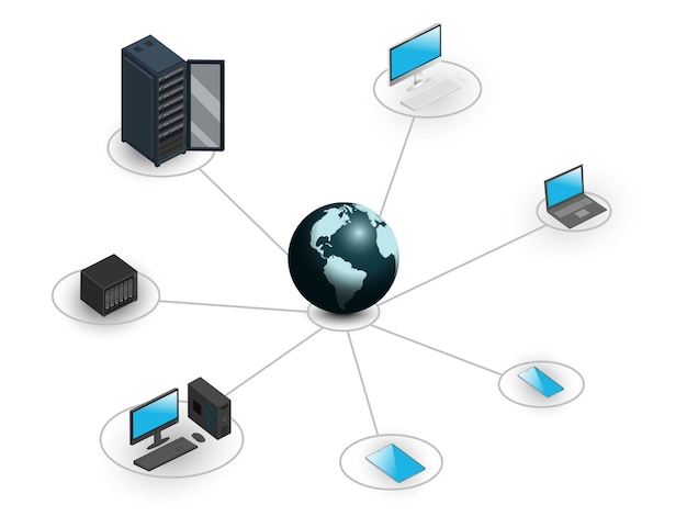 LAN-netwerkdiagram Cloudcomputing-gegevenscentrum