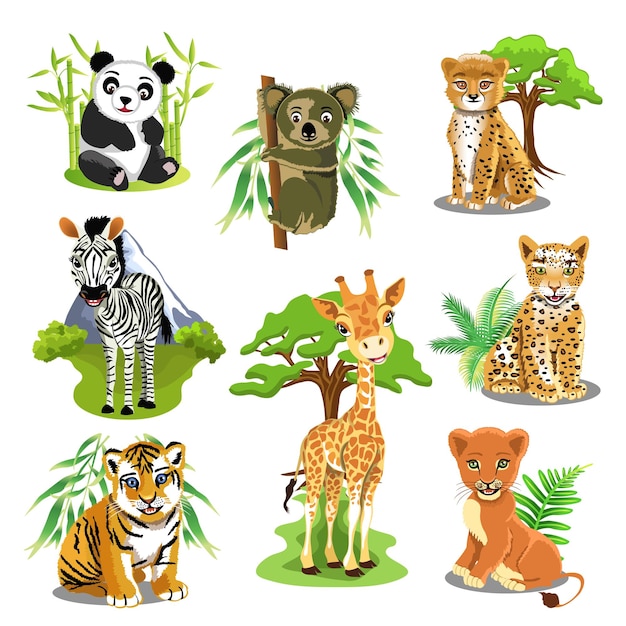 Land Animals vector Set