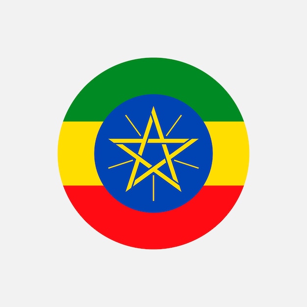 Land Ethiopië Ethiopië vlag Vector illustratie