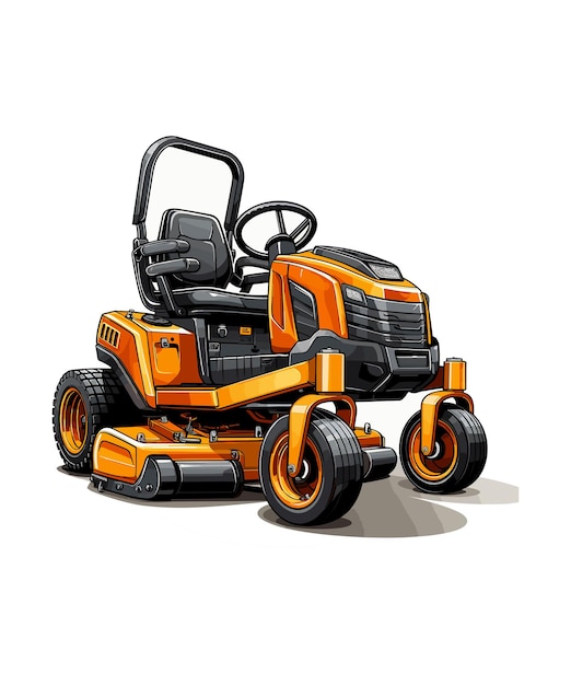 Land mower machine illustration