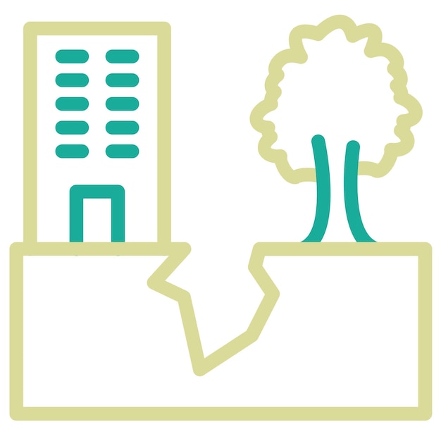 Vector land sink vector icon illustration of natural disaster iconset