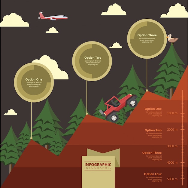 Vector land structure infographic