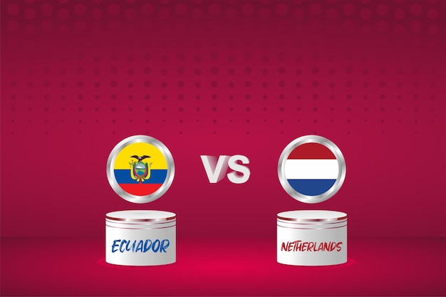 Land Vlag Achtergrond Ecuador vs Nederland 2022 wereldkampioenschap voetbal in Qatar