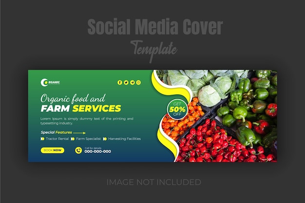 Landbouw boerderij dienst facebook cover design template en agrarische boerderij diensten
