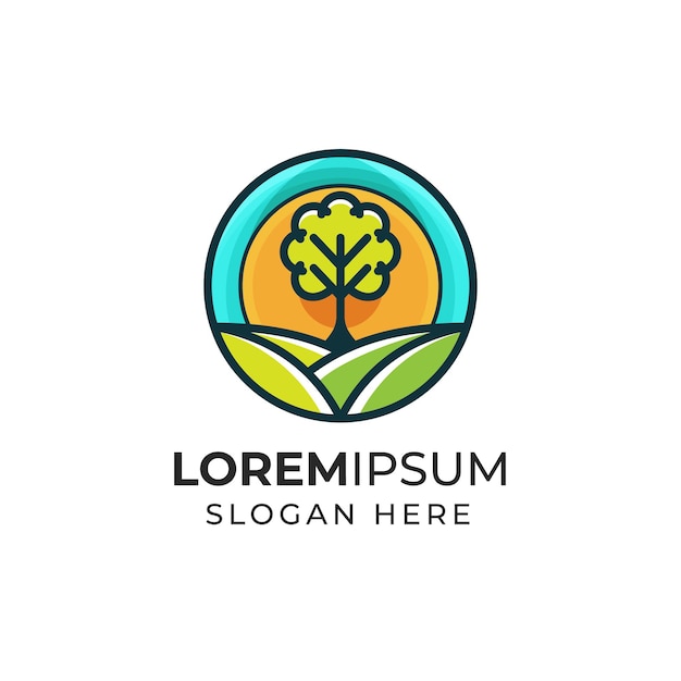 Landbouw boerderij logo sjabloon vectorillustratie