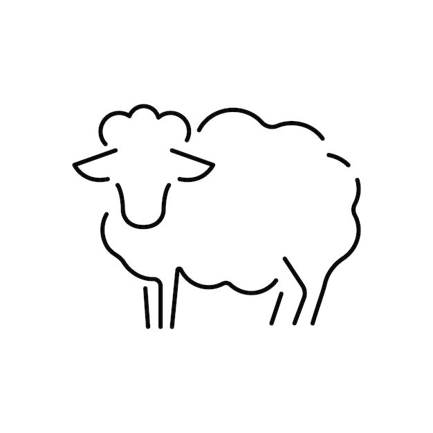 Vector landbouw en landbouw lijn iconen oogst vee maaidorser schuur boerderijdieren schapen wereldwijde landbouw in het dorp