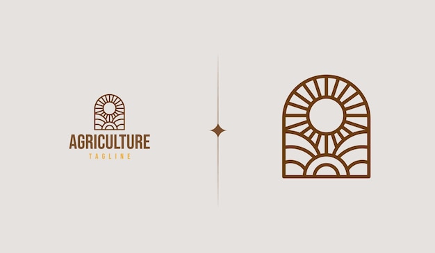 Landbouw Farm Logo Template Universeel creatief premium symbool Vector illustratie Creatief Minimaal ontwerpsjabloon Symbool voor Corporate Business Identity