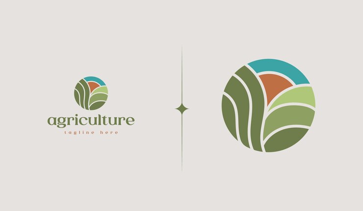 Landbouw Farm Logo Template Universeel creatief premium symbool Vector illustratie Creatief Minimaal ontwerpsjabloon Symbool voor Corporate Business Identity