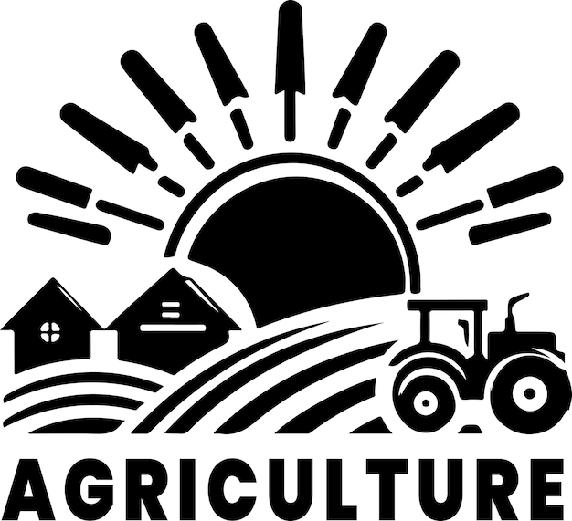 Landbouw logo concept vector kunst illustratie zwarte kleur landbouw icoon vector 5