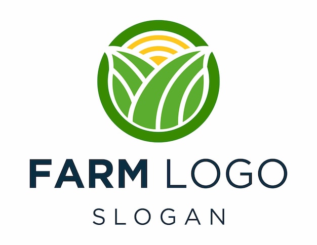 Landbouw Logo Design gecreëerd met behulp van de Corel Draw 2018 applicatie op een witte achtergrond