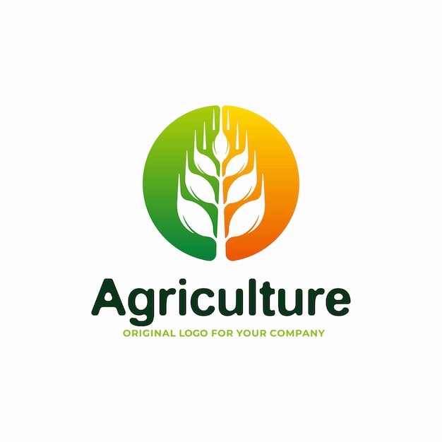 Landbouw logo ontwerp. Tarwe en graan logo ontwerpsjabloon.