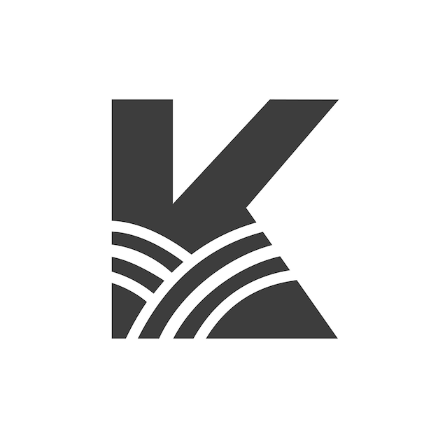 Landbouw Logo op letter K Concept Boerderij Logo gebaseerd op alfabet voor bakkerij brood gebak Huisindustrie Bedrijfsidentiteit
