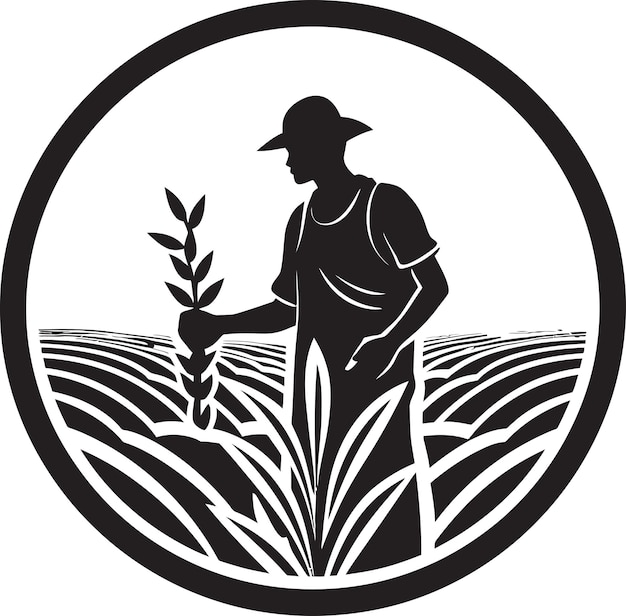 Landelijke ritmes Landbouw Iconisch embleem Veld van welvaart Landbouw Embleem Vector Icon