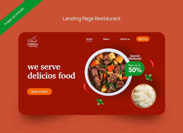 Vector landing page 2 culinaire indonesië