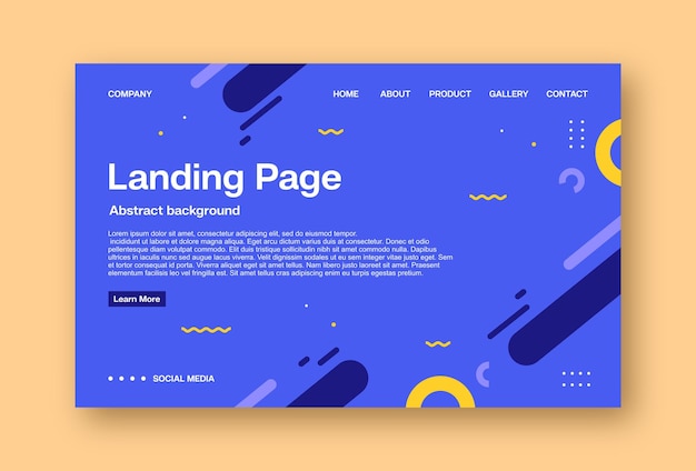 Landing page abstract background design