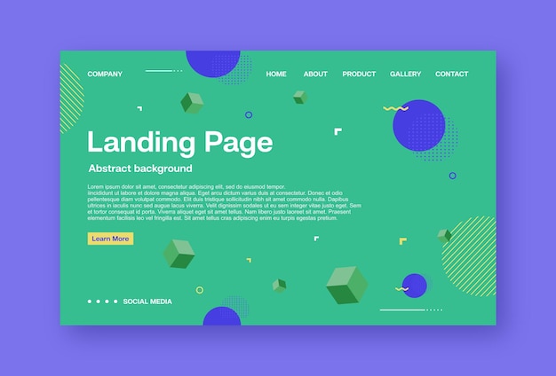 Vector landing page abstract background design