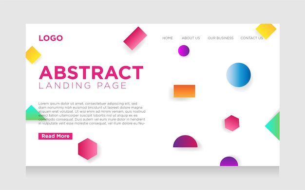 Landing page abstract background with geometric