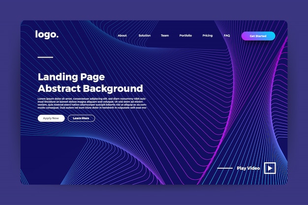 Vector landing page abstract background