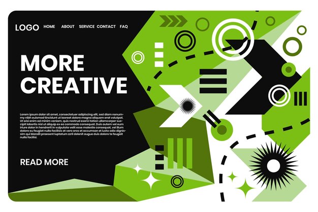 Vector landing page abstract geomatric background design