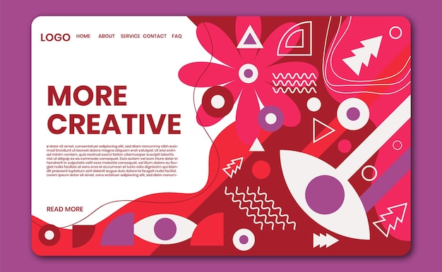 Vector landing page abstract geomatric background design