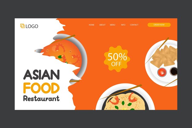 Landing page for asian food resturent