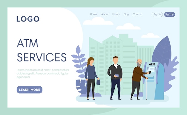 Landing Page of ATM Services