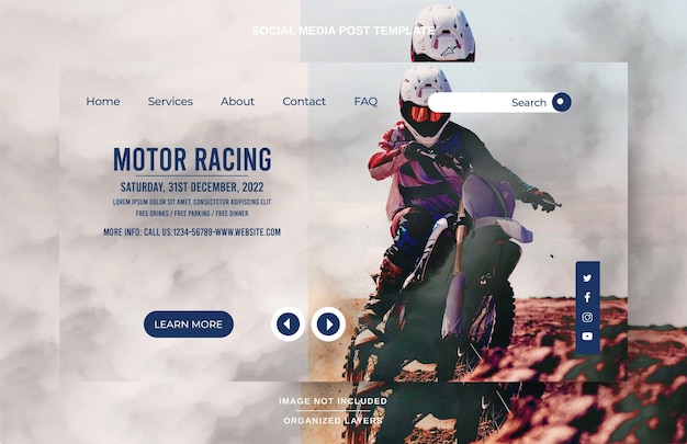 Landing Page Automotive Championship for Motocross