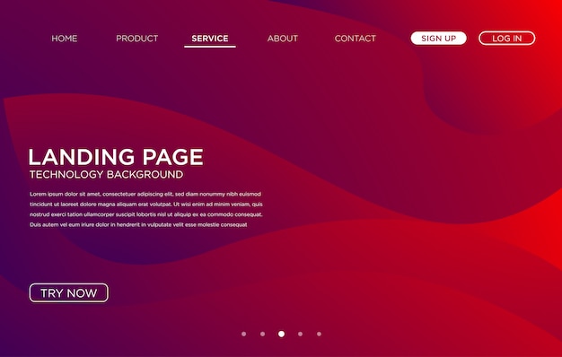 Vector landing page background template design with modern shape