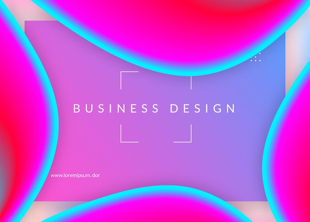 Landing page. Business banner, website frame. Holographic 3d backdrop with modern trendy blend. Vivid gradient mesh. Landing page with liquid dynamic elements and fluid shapes.