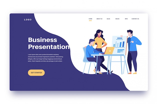 Бизнес-презентация landing page