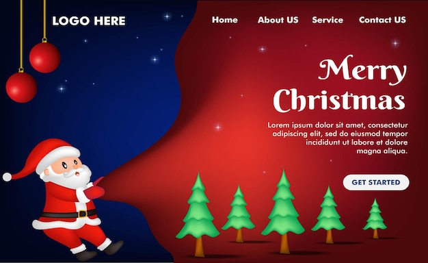 Landing page for christmas with santa clause