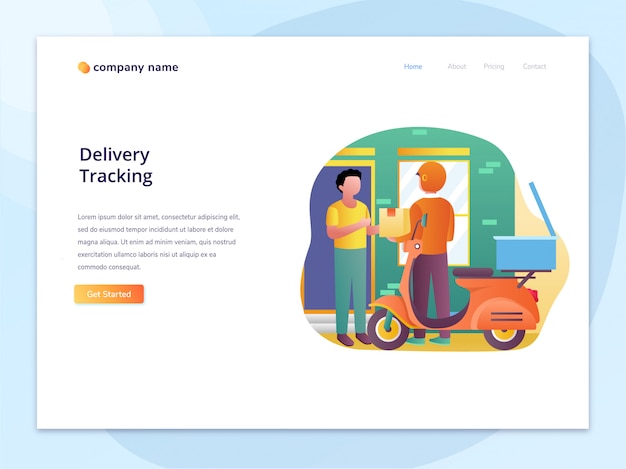 landing page concept of shipping and item tracking illustration