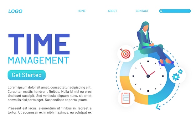 landing page concept of time management in a company