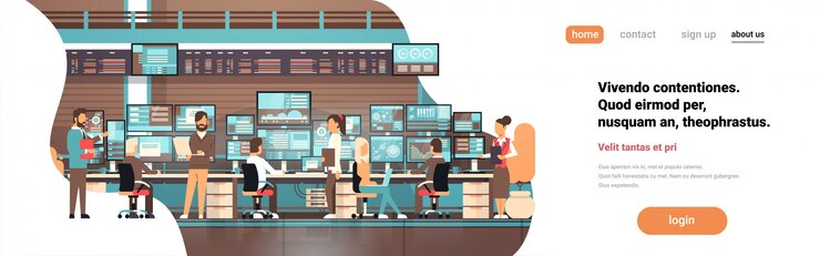 Vector landing page concept with business people