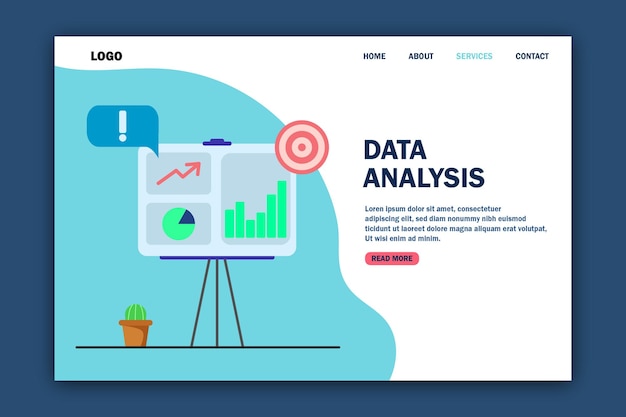 Landing page data analysis infographics