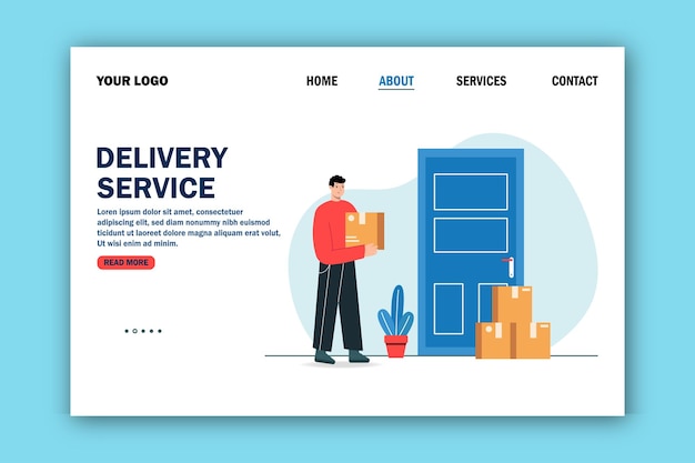 Landing page delivery service concept