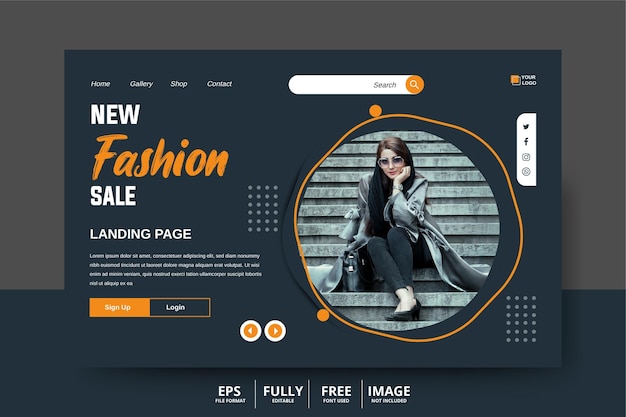 Landing page design for fashion shop