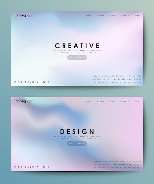 抽象的な背景を持つランディングページのデザインのインスピレーション